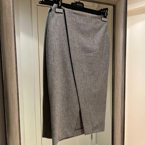 Grey wool pencil skirt